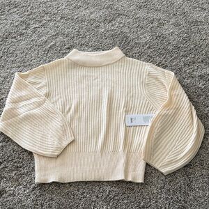RHONE Cream Ribbed Cashmere Blend Turtleneck Sweater